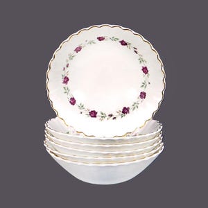 Vintage J&G Meakin Rose Marie Bowls: Classic White Ironstone, Made in England