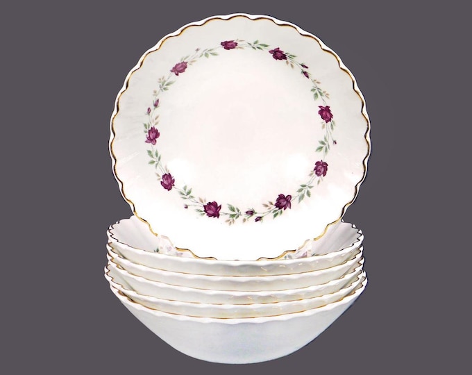 J&G Meakin Rose Marie coupe cereal or soup bowls. Classic White ironstone made in England. Choose quantity below.
