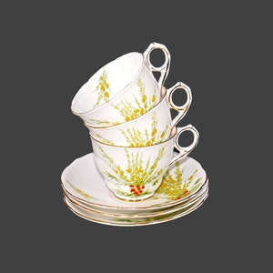 Royal Stafford Broom Bone China Cup and Saucer Sets - England (Set of Three)