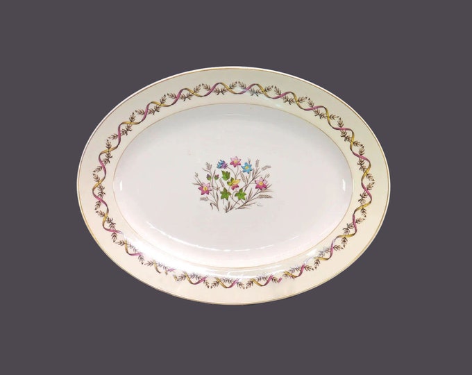 Wedgwood Sandringham Pink W3510 large oval turkey platter made in England.