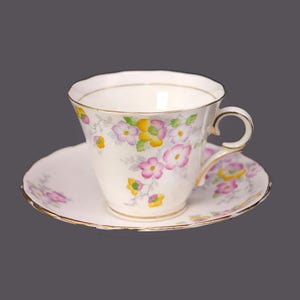 Colclough 6593 bone china cup and saucer set made in England.