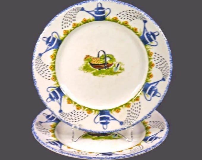 Pair of Wood & Sons Holly Cottage bread plates made in England.