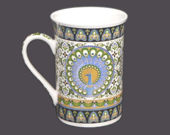 Thun Karlovasky porcelain coffee or tea mug. Peacock. Made in Czechoslovakia