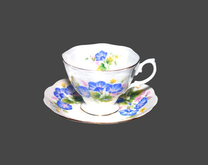 Royal Albert blue pansies cup and saucer set. Bone china made in England.
