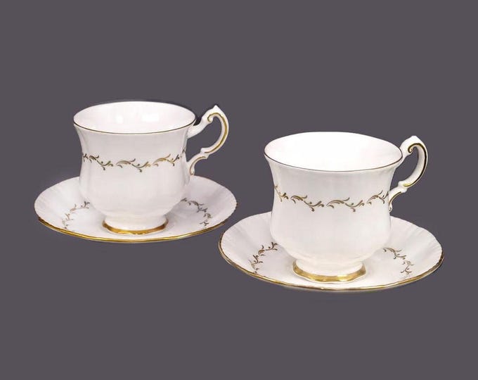 Pair of Paragon Orleans cup and saucer sets. Bone china made in England.