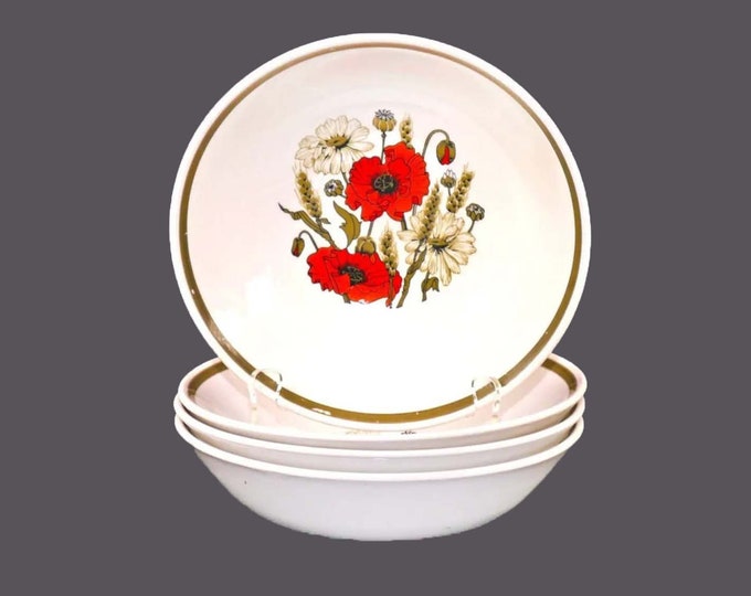 J&G Meakin Poppy coupe cereal bowls. Studio Line ironstone made in England. Eve Midwinter design. Choose quantity below.