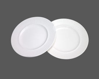 Vintage Johnson Brothers Athena all-white bread plates made in England. 2 plates.