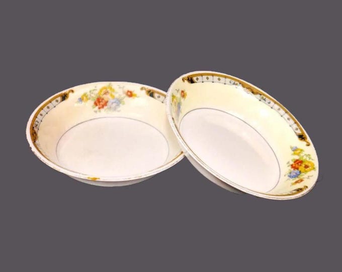 Pair of art-deco era Alfred Meakin Celia fruit nappies, dessert bowls made in England. Hard to find.