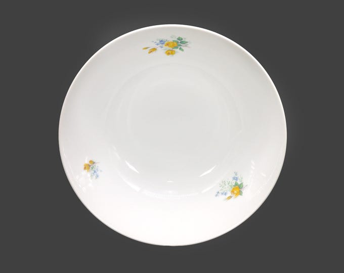 Vintage Retsch & Co. Floral Serving Bowl: Yellow Roses, Blue Flowers