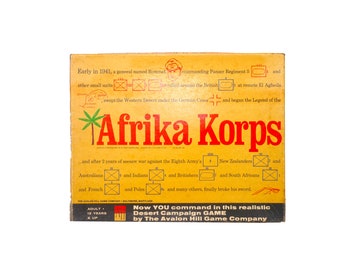 Vintage Afrika Korps Board Game: Rommel in North Africa, Avalon Hill 1975