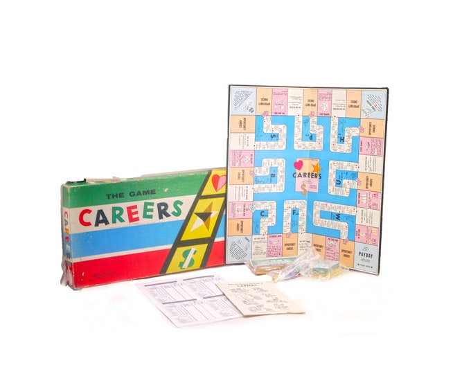 Careers board game. First-edition published 1955 by Parker Brothers. Complete.