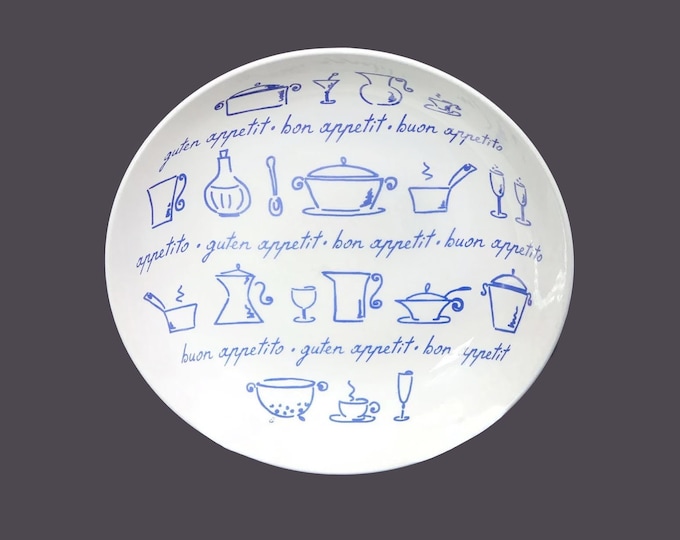 La Primula Adamo bon appetit | guten appetit | buon appetito round pasta serving bowl made in Italy. Flaws (see below).