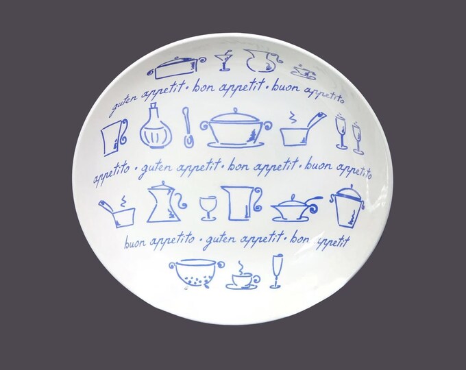 La Primula Adamo bon appetit | guten appetit | buon appetito round pasta serving bowl made in Italy. Flaws (see below).