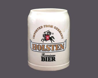 Holsten Premium Bier | Henninger Beer 0.5L glazed salt ware beer stein made in Germany.