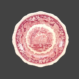 Masons Vista Pink salad plate. Patent Ironstone made in England. Sold individually.