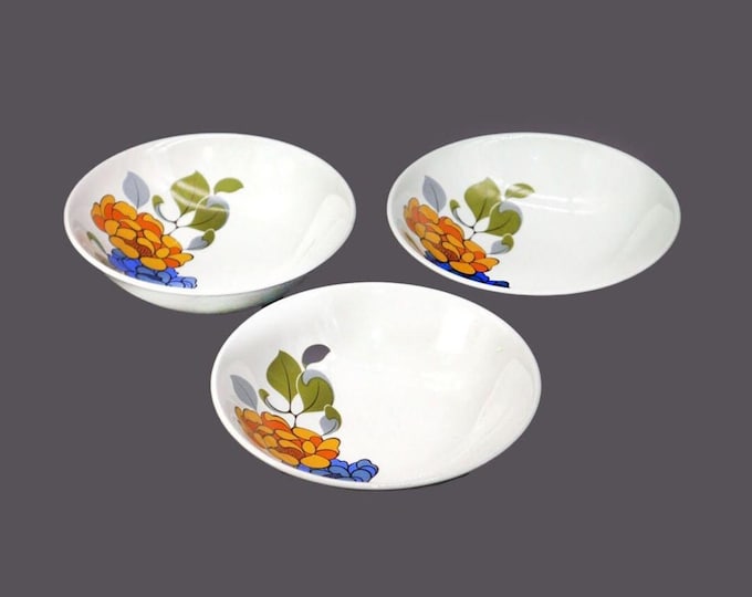 Three Ridgway Majorca coupe cereal bowls made in England.
