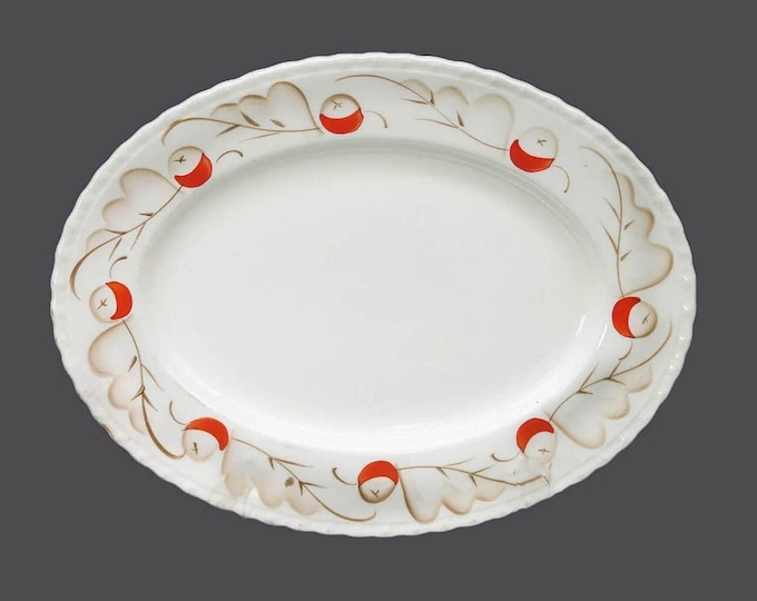Myott 2267 art-deco inspired oval platter made in England. Flaws (see below).