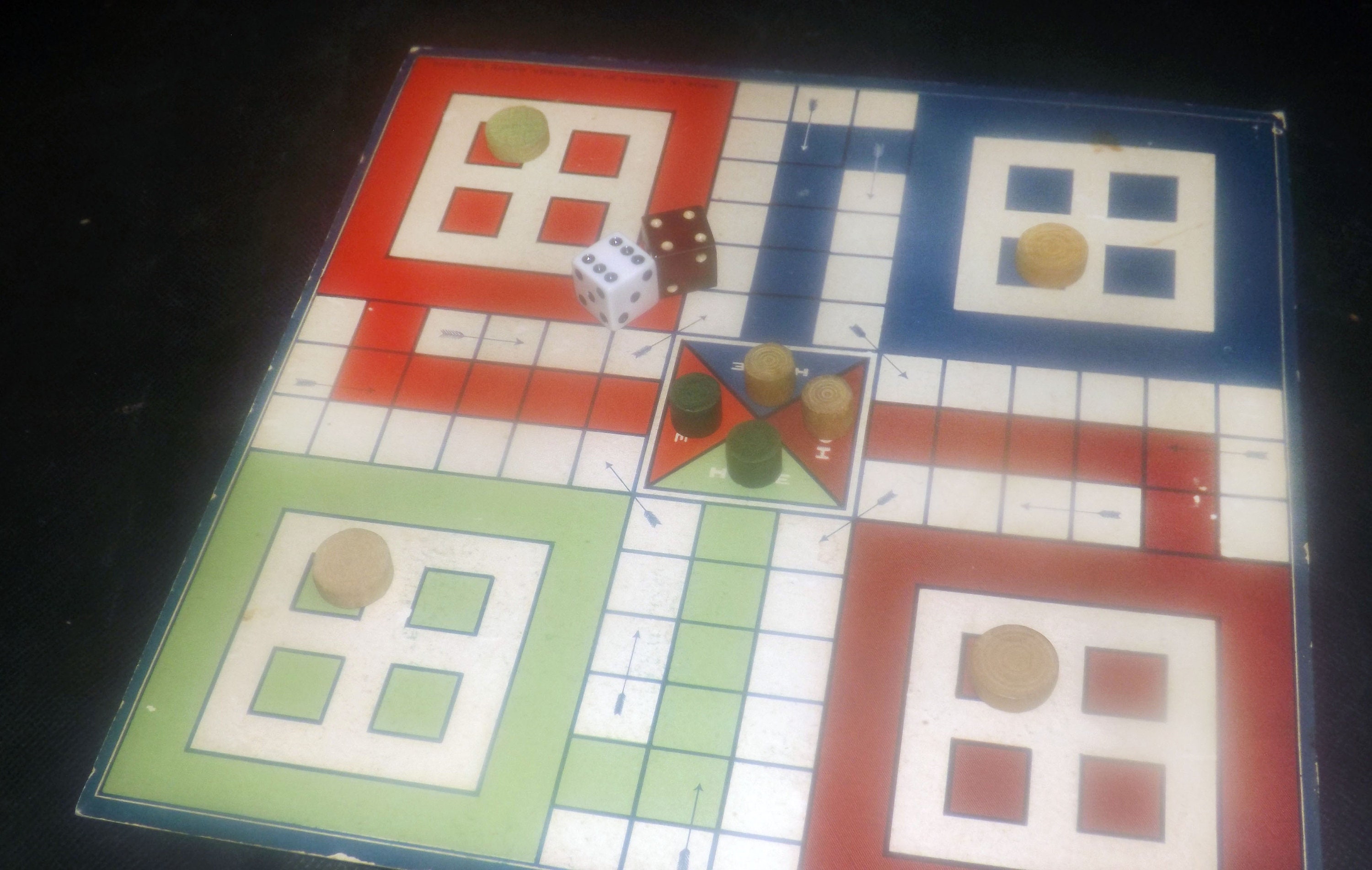 Antique (early 1920s) Ludo board game. Made and published