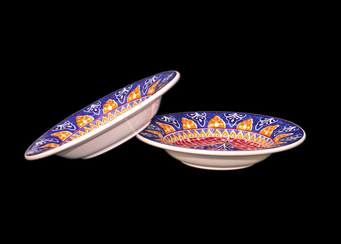 Pair of Pier 1 Vizcaya Rimmed Soup Bowls Made in Italy. Etsy Canada
