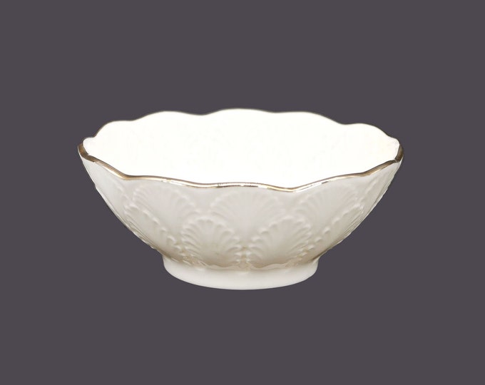 Lenox Autumn Leaf open sugar bowl | candy dish. All cream, embossed leaves, gold edge.