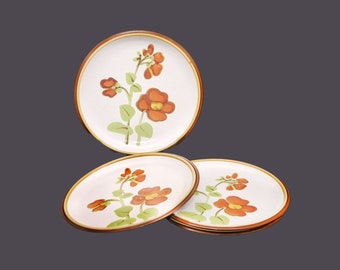 Four Noritake Melanie 8570 large stoneware dinner plates made in Japan.