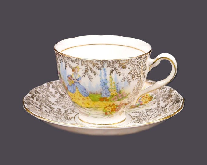 Colclough CLC10 Crinoline Lady bone china cup and saucer set made in England.