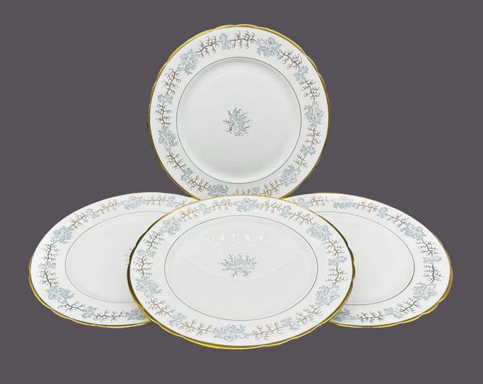 Vintage Tuscan Bone China Avondale F163 dinner plates made in England. 4 plates.