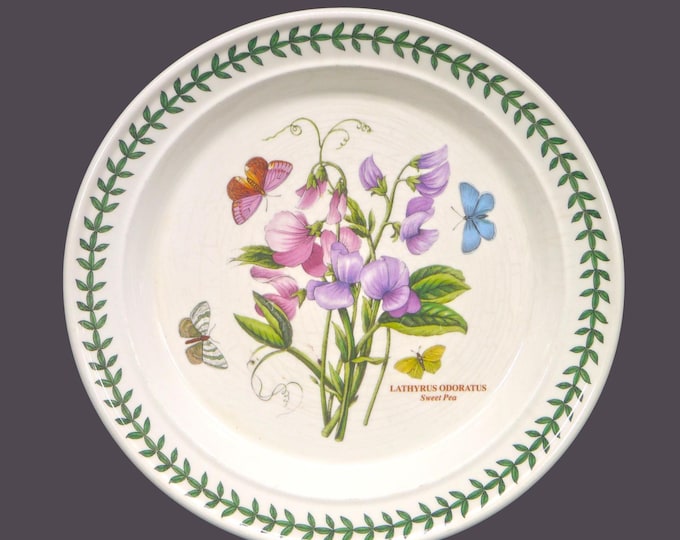 Portmeirion Botanic Garden Sweet Pea | Lathyrus Odoratus dinner plate made in England. Flaws (see below).