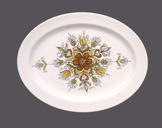 Retro vintage Wood & Sons Boutique oval platter. Alpine White made in England.