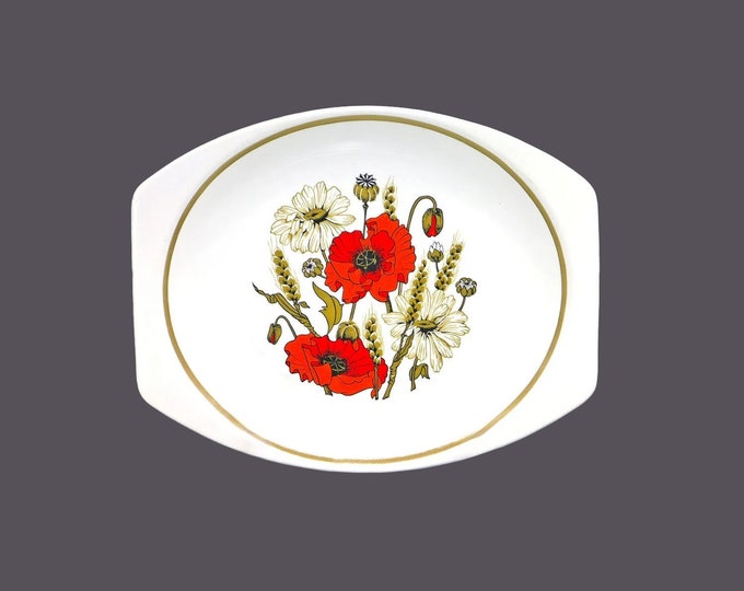 J&G Meakin Poppy lugged vegetable platter. Studio Line ironstone made in England. Eve Midwinter design.