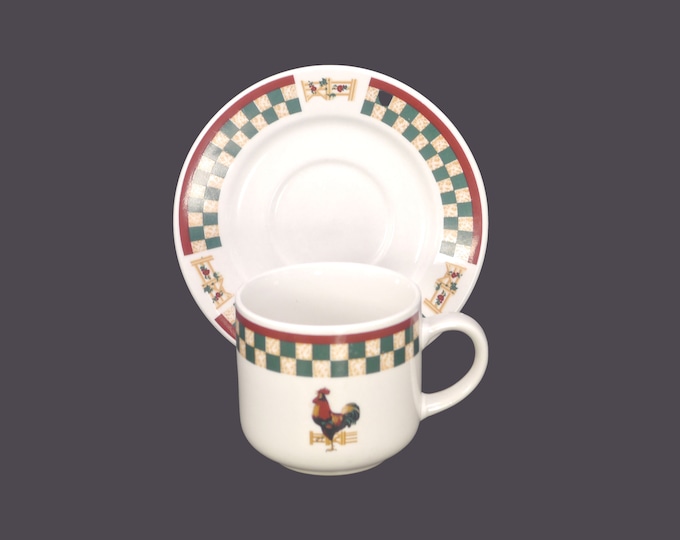 Country Inn Rooster stoneware cup and saucer set made for Betty Crocker by Citation.