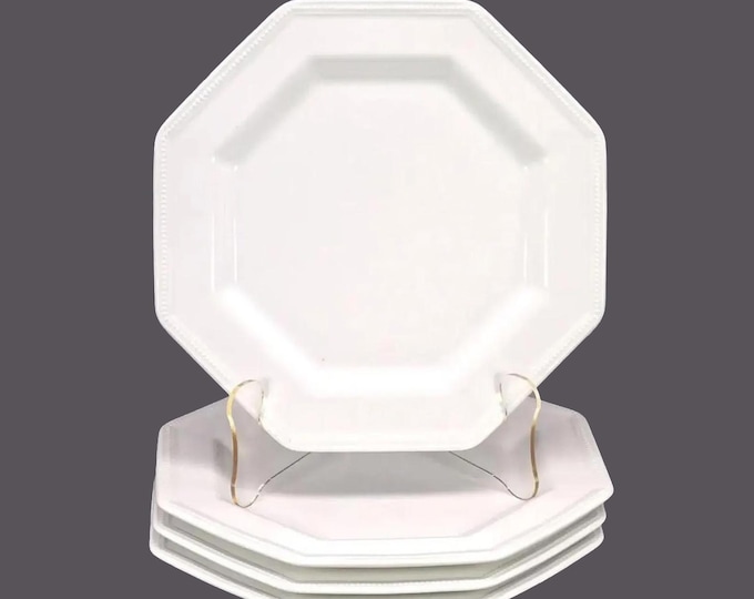 Four Johnson Brothers Heritage White Chef's favorite all-white bread plates made in England. Utensil marks (see below).