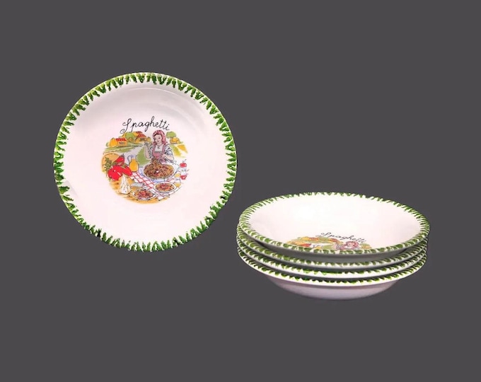 CMS Italy pasta bowl set. Large serving bowl, five individual pasta bowls. Made in Italy. Flaws.