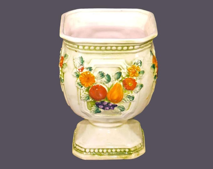 Mid-century Rubens Original floral motif majolica planter model 2292 made in Japan.