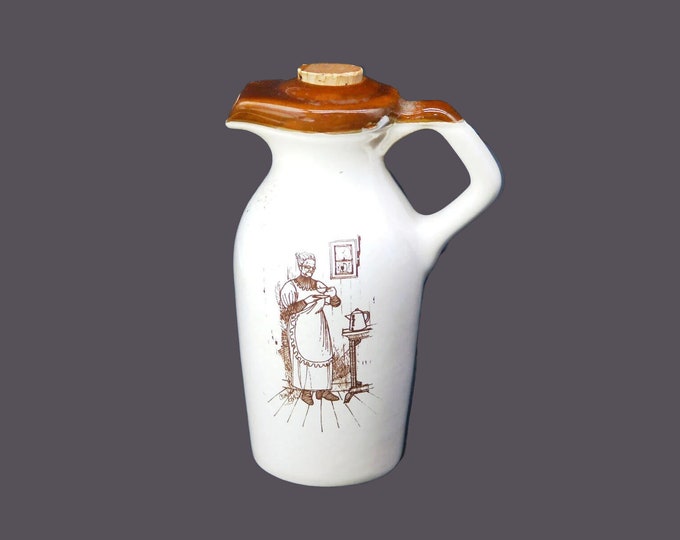 HAB Crocks | Habitant Potteries | Beauceware Quebec Canada oil or syrup crock with cork. Signed by the artist.