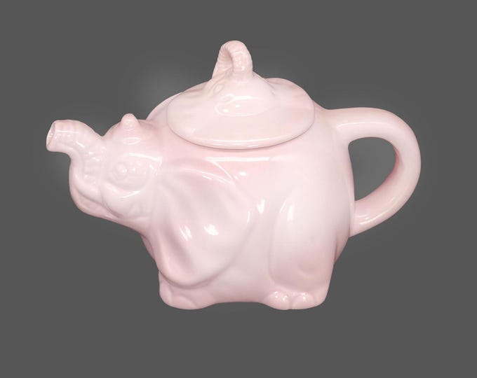 Pink elephant ceramic tea-for-two | two-cup | small teapot with lid.