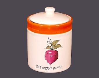 Vintage TAG vegetable series Betterave Rouge | Red Beets canister. Kitchen decor.