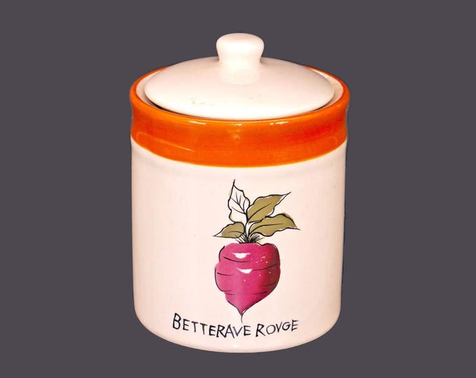 Vintage TAG vegetable series Betterave Rouge | Red Beets canister. Kitchen decor.
