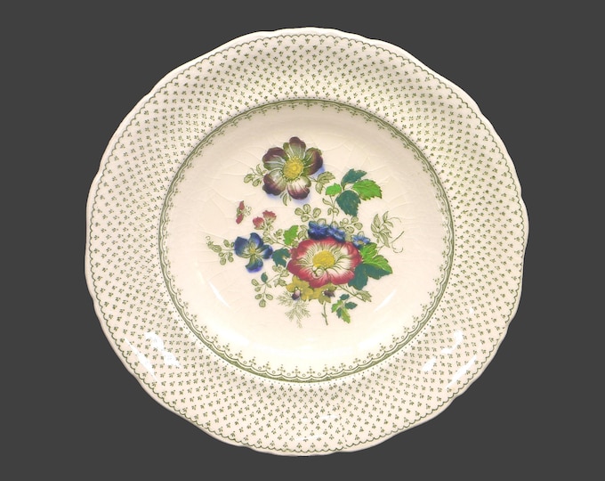 Antique Victorian-era Masons Paynsley Green C4816 rimmed soup bowl made in England. Sold individually.