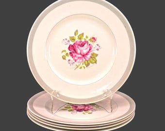 Vintage Myott Admiration luncheon plates made in England. Signed A.S. Smith.