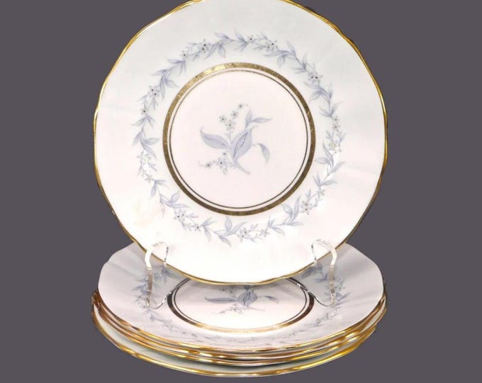 Five Northumbria Morning Mist bone china bread plates made in England.