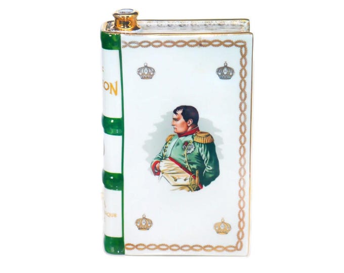 Camus Cognac book-shaped Napoleon bi-centennial numbered decanter | flask made in France by SA Limoges. Missing cap.