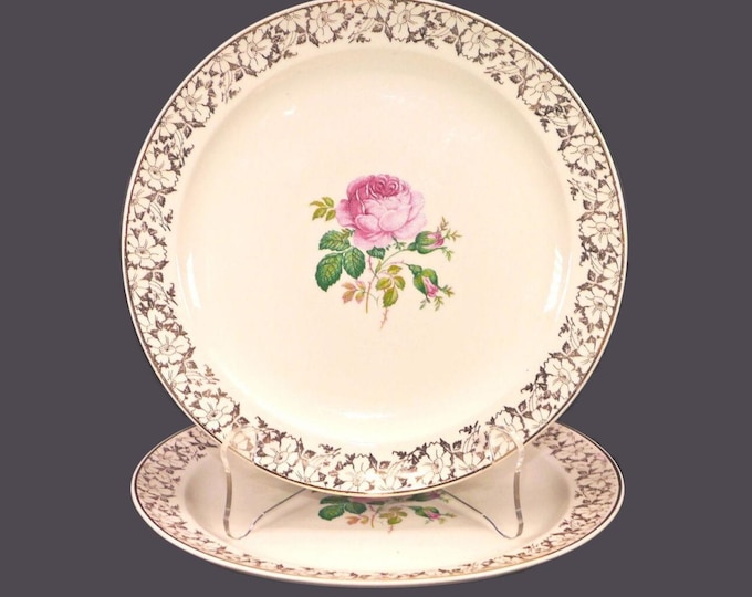 Pair of Taylor Smith & Taylor TST621 salad plates made in USA.