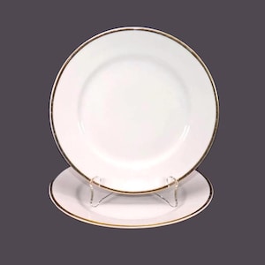 Vintage Skye McGhie white-&-gold salad plates. 2 plates.