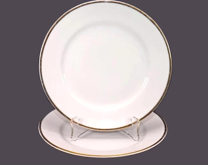 Pair of Skye McGhie all-white with gold edge salad plates.