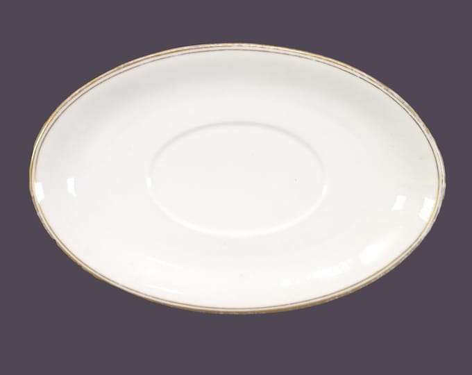 Antique MZ Austria Altrohlau A-1936 oval gravy boat under-plate.