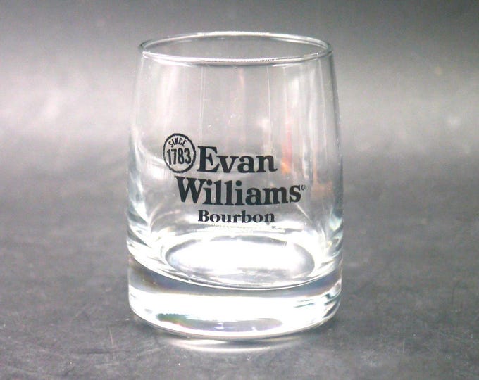 Evan Williams Kentucky Bourbon lo ball, whisky, old-fashioned glass. Gift for him. Gift for dad.