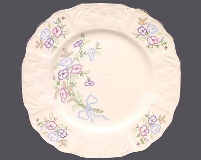 Myott Susan square salad plate made in England. Flowers and bows. Sold individually.