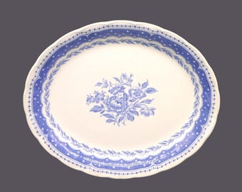 Grindley Avon Blue large oval platter. Blue-and-white tableware made in England.