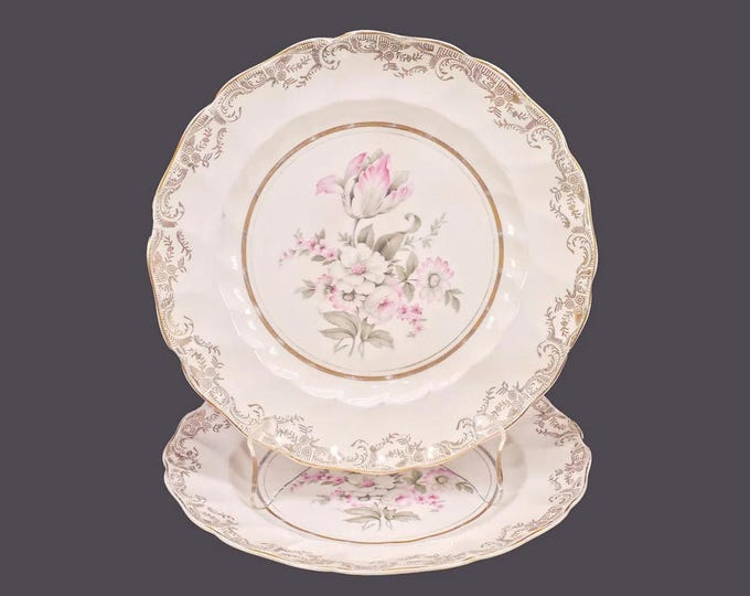 Pair of Sovereign Potters Windsor luncheon plates. English ironstone decorated in Canada. Wear to verge.
